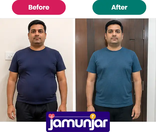 Sandeep Gupta before and after the 6 week weight loss program